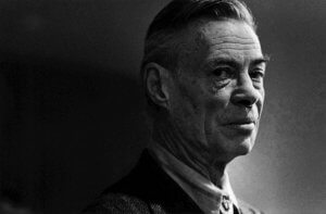 Black and white portrait of Writer Frank Waters. Author of Book of the Hopi and Man Who Killed a Deer.