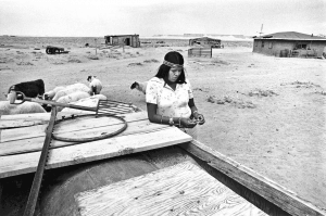 Navajo Apache Indian woman. Hopi-Navajo joint use land. Arizona.