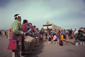 Comanche dance. San Ildefonso pueblo. New Mexico.