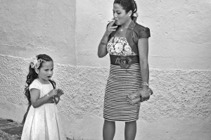 Girl at first communion. Marbella Spain.