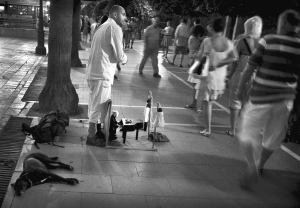 Street busker. Marbella Spain.