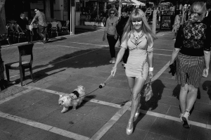 Woman on parade. Marbella Spain.