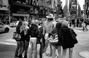 The nude cowboy. Times Square. New York.