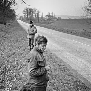 Two men on road, Hungary 1991