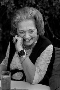Black and white portrait of Vera Stravinsky, widow of Igor Stravinsky.